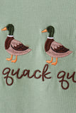 Green Duck guack guack Embroidery Ruffle Pants Set Aaria Tees
