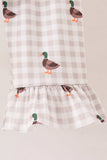 Green Duck guack guack Embroidery Ruffle Pants Set Aaria Tees