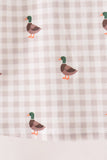 Green Duck Embroidery Gingham Dress Aaria Tees