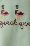 Green Duck uack guack Embroidery Gingham Pants set Aaria Tees