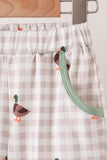 Green Duck uack guack Embroidery Gingham Pants set Aaria Tees
