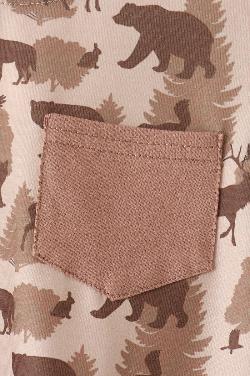 Brown camouflage pocket jogger set - Aaria Tees Aaria Tees