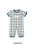 Blue mallard duck embroidery romper Aaria Tees