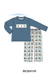 Blue mallard duck embroidery pants set Aaria Tees