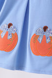 Blue pumpkin applique ruffle pants set - Aaria Tees Aaria Tees