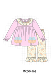 Pink bow pumpkin ruffle pants set Aaria Tees