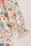 Fall pumpkin embroidery leaves romper Aaria Tees
