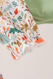 Fall pumpkin embroidery leaves bloomer set Aaria Tees