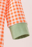 Orange pumpkin embroidery gingham bubble Aaria Tees