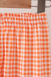 Sage pumpkin embroidery gingham pants set Aaria Tees