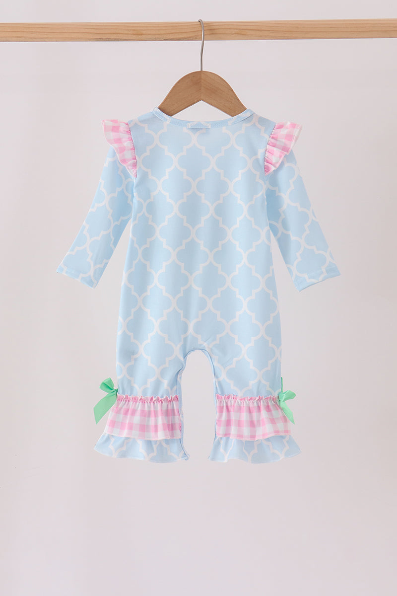 Blue birthday cake appilque ruffle romper - Aaria Tees Aaria Tees