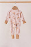 Khaki western boots bamboo zipper romper Aaria Tees