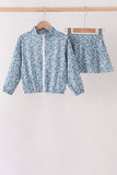 Teal floral print mom&me skorts set - Aaria Tees Aaria Tees