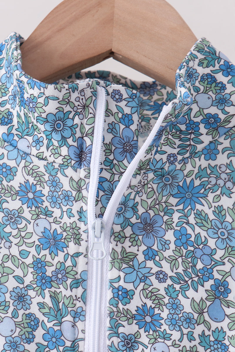 Teal floral print mom&me skorts set - Aaria Tees Aaria Tees