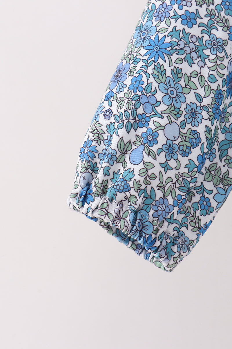 Teal floral print mom&me skorts set - Aaria Tees Aaria Tees