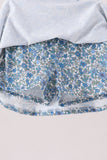 Teal floral print mom&me skorts set - Aaria Tees Aaria Tees
