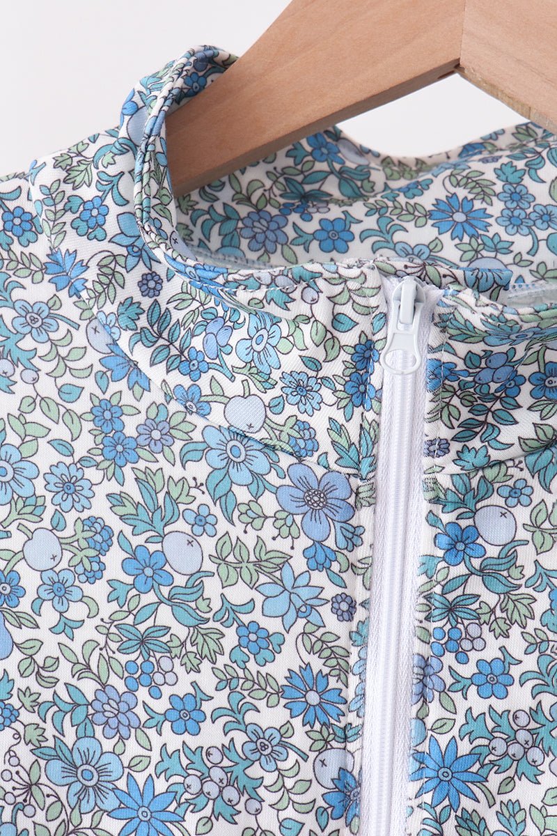 Teal floral print mom&me skorts set - Aaria Tees Aaria Tees