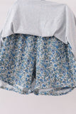Teal floral print mom&me skorts set - Aaria Tees Aaria Tees