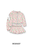 Pink floral print skorts set Aaria Tees