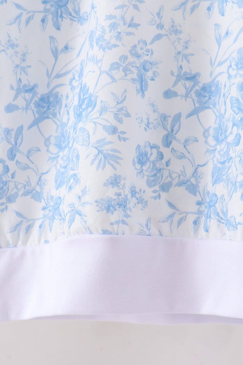 Blue floral print mom&me pants set - Aaria Tees Aaria Tees
