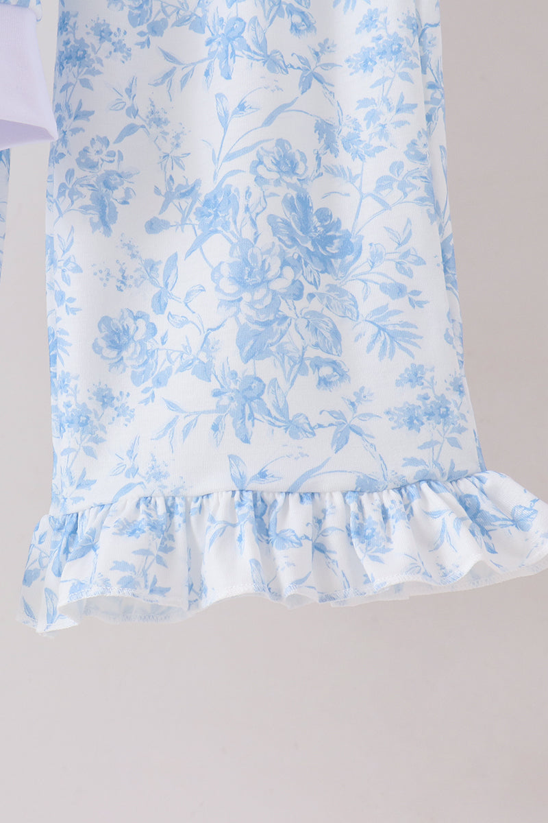 Blue floral print mom&me pants set - Aaria Tees Aaria Tees