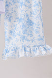 Blue floral print mom&me pants set - Aaria Tees Aaria Tees