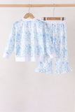 Blue floral print mom&me pants set - Aaria Tees Aaria Tees