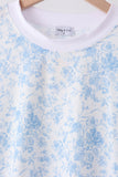 Blue floral print mom&me pants set - Aaria Tees Aaria Tees