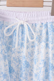 Blue floral print mom&me pants set - Aaria Tees Aaria Tees