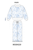 Blue floral print mom&me pants set Aaria Tees