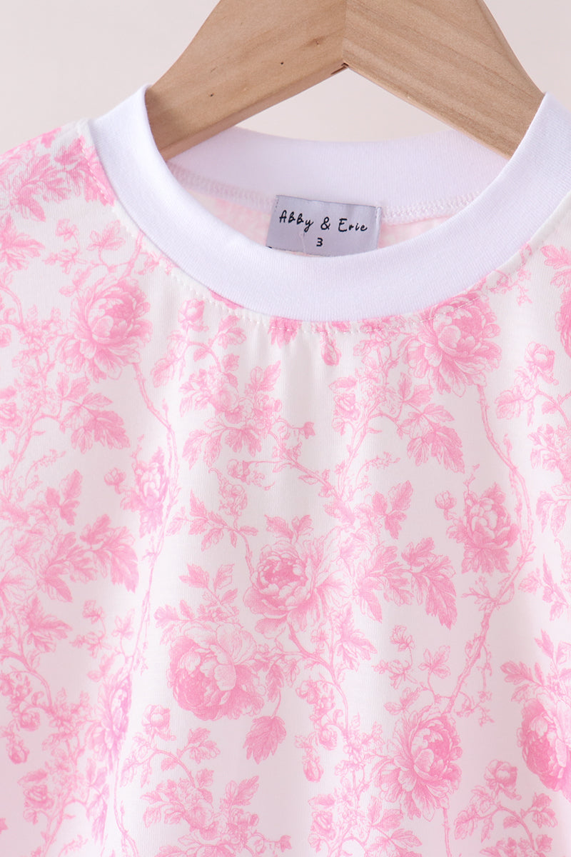 Pink floral print mom&me pants set - Aaria Tees Aaria Tees