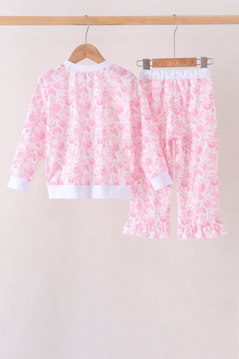 Pink floral print mom&me pants set - Aaria Tees Aaria Tees