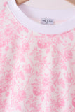 Pink floral print mom&me pants set - Aaria Tees Aaria Tees