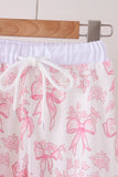 Pink bow floral print mom&me pants set - Aaria Tees Aaria Tees