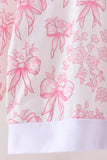 Pink bow floral print mom&me pants set - Aaria Tees Aaria Tees
