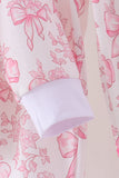 Pink bow floral print mom&me pants set - Aaria Tees Aaria Tees