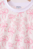 Pink bow floral print mom&me pants set - Aaria Tees Aaria Tees