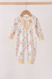 Khaki farm checkered romper - Aaria Tees Aaria Tees