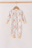 Khaki farm checkered romper - Aaria Tees Aaria Tees