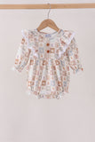 Khaki farm checkered ruffle bubble - Aaria Tees Aaria Tees