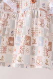 Khaki farm checkered ruffle bloomer set - Aaria Tees Aaria Tees