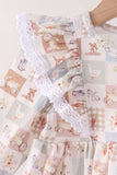Khaki farm checkered ruffle bloomer set - Aaria Tees Aaria Tees