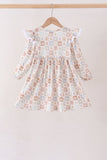 Khaki farm checkered ruffle dress - Aaria Tees Aaria Tees
