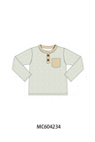 Khaki Geo Diamond Pocket Top Aaria Tees