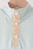 Khaki Geo Diamond pants set - Aaria Tees Aaria Tees