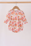 Orange Pumpkin Print Bubble - Aaria Tees Aaria Tees