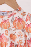 Orange Pumpkin Print Bubble - Aaria Tees Aaria Tees