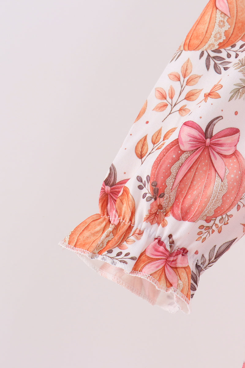Orange Pumpkin Print Bubble - Aaria Tees Aaria Tees