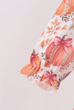 Orange Pumpkin Print Bubble - Aaria Tees Aaria Tees