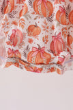 Orange Pumpkin Print Bubble - Aaria Tees Aaria Tees